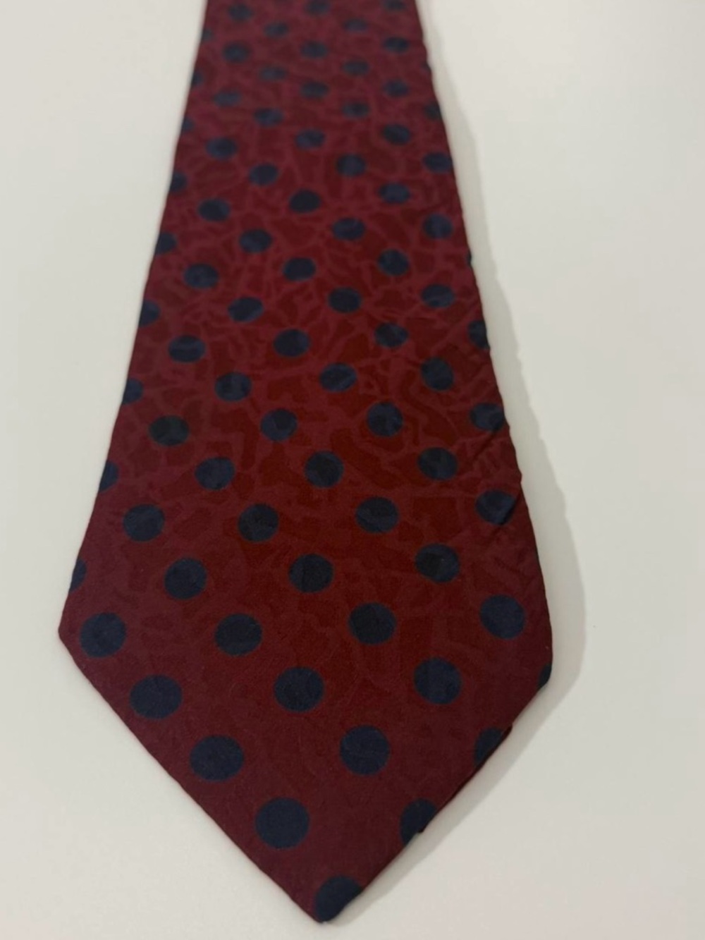 Men's Burgundy Polka Dot Silk Tie - Classic Formal Style